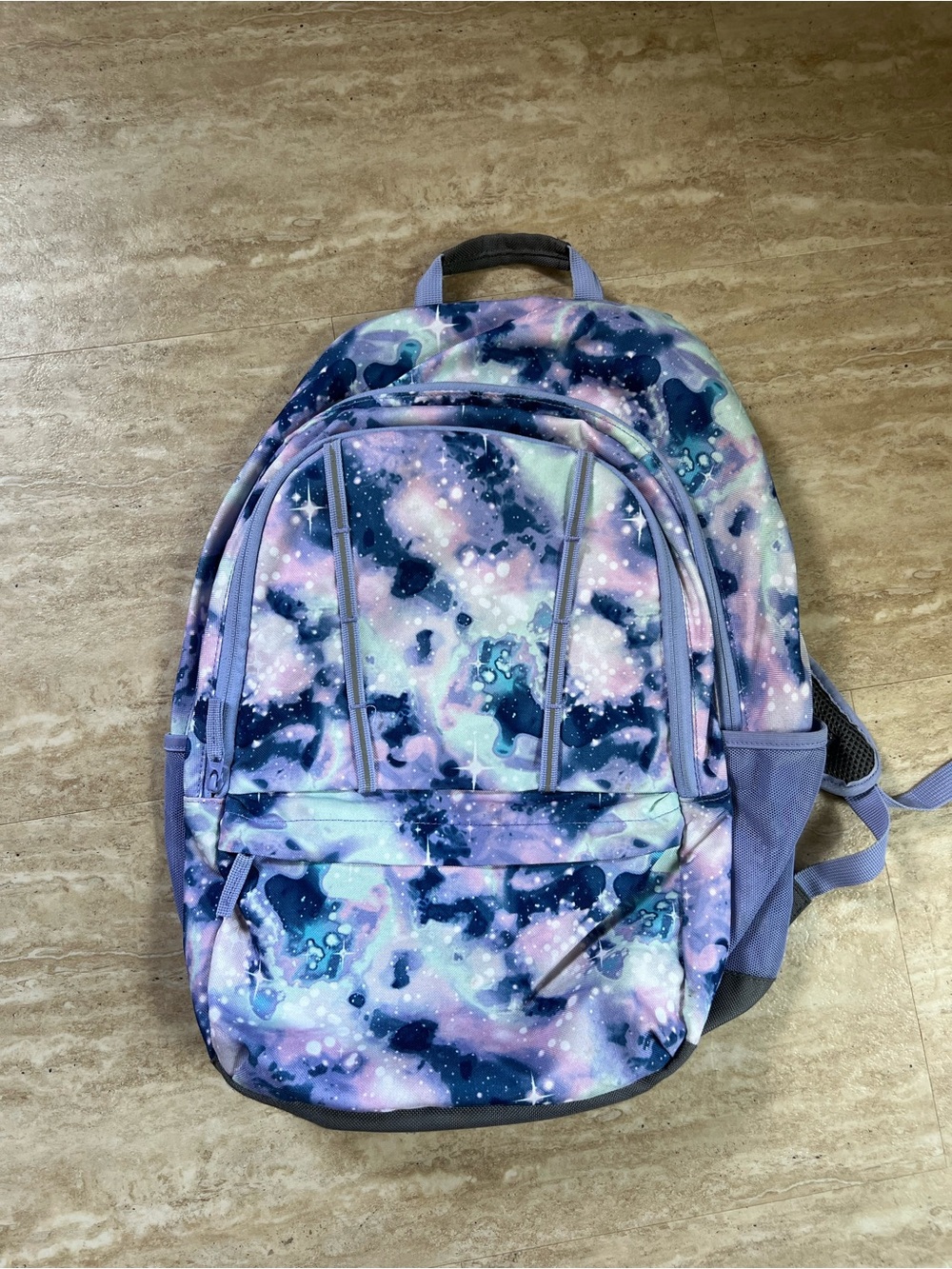 Lands' End Kids Galaxy Backpack - Purple Blue Pink Large 18”